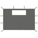 furnicato Pavillonseitenteil Pavillon-Seitenwand-Set Anthrazit 410x210 cm & 280x210 cm mit Fenster schwarz 410 cm