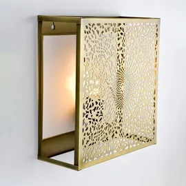Marrakesch Orient & Mediterran Interior Orientalische Wandlampe Wandleuchte Wanddeko Yakin Gold Antik