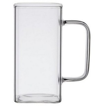 zoha Latte-Macchiato-Glas Square 2er Set Henkelglas Cocktail 350 ml Heißgetränke Kaffeeglas,