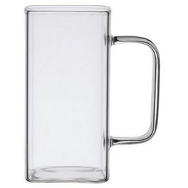 zoha Latte-Macchiato-Glas Square 2er Set Henkelglas Cocktail 350 ml Heißgetränke Kaffeeglas,