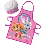 Sorrisini Kinderschürze Mädchen Schürze Paw Patrol, Kochmütze, Verstellbare Schürzen zum Backen, Malen für Kinder 3-8 Jahre, Jungen und Mädchen, Skye - M