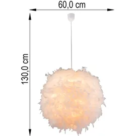 GLOBO Federlampe 1-flg. dimmbar 60 cm weiß Textil