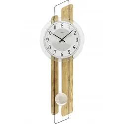 AMS -Wanduhr Wildeiche Silber Quarz 66cm- 7508