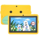 Bewinner Kids Tablet 7 Zoll, Kinder Tablet WiFi Android 10 mit LED Screen and IPS HD Display, 2GB 32GB ROM MT6592 8 Cores, 5GWiFi, Bluetooth, Doppelkamera Tablett PC(Gelb)