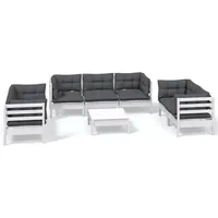 vidaXL Modell 129 Loungeset Kiefer weiß