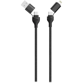 2Go 797369 USB Kabel 1,2 m USB A/USB C USB C/Lightning Schwarz