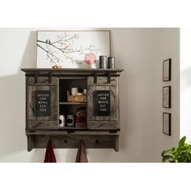 Massivmoebel24 Wandgarderobe Mango 90 x 30 x 75 cm Grau