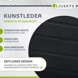 Juskys Freischwinger Stuhl Vegas 2er Set mit Kunstleder Schwarz