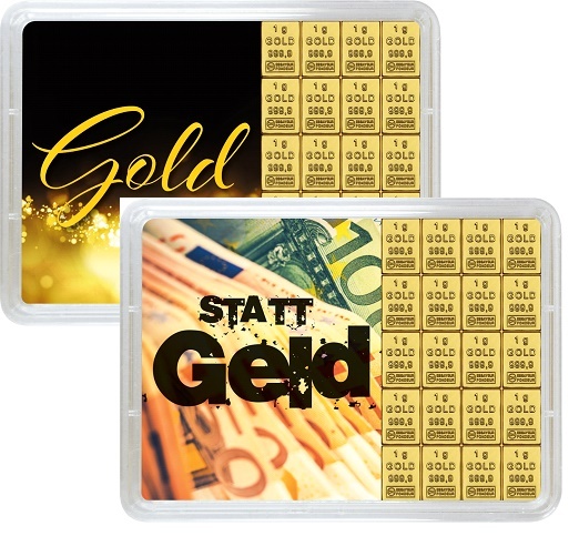 20 x 1 g Gold Geschenkkarte Gold statt Geld