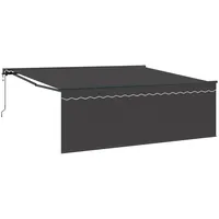VidaXL Einziehbare Markise Orange und Weiß 350x250 cm Stoff