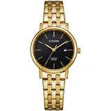 Citizen EU6092-59E Damen-Armbanduhr, Gold-Gehäuse, Metall-Armband - Goldfarben/Schwarz