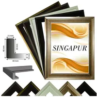 Neumann Bilderrahmen Schattenfugenrahmen Singapur für Leinwand,- Keilrahmenbilder, Schwarz matt,