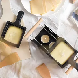ideoon Raclette-Teelicht 3er-Set für 2 Personen schwarz