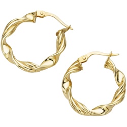 Paar Creolen LUIGI MERANO "glänzend,Gold 375", gold, Ohrringe, Damen, Gelbgold 375