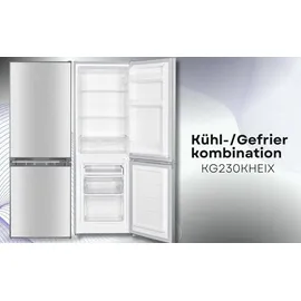 PKM KG230KHEIX Kühlgefrierkombination 173L Inox silber Kühlschrank LED