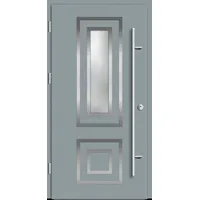 Aluminium  Haustür "YVONNE" 82 mm RC2 Silbergrau RAL 7001 beidseitig außen öffnend DIN links