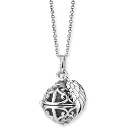 Kette mit Anhänger ENGELSRUFER "Schmuck Geschenk, Engelsrufer Relaunch mit Flügelanhänger, ERN-ER23" Gr. XS, grau (silberfarben, perlmuttfarben, grau), Halsketten, Damen, XS, Silber 925 (Sterlingsilber)-Messing, L: 50cm B: 1,33mm, Silber 925 (Sterlingsilber), Messing, B:1,33mm