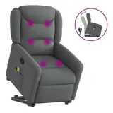 vidaXL Massagesessel mit Aufstehhilfe Dunkelgrau Stoff