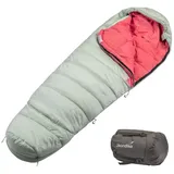 Skandika Schlafsack Gjora Junior | Mumienschlafsack × Kinder 3-4 Jahreszeiten - kompakt, grün No Size