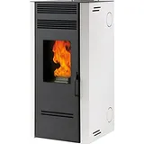 Pelletofen BIO G 80-7,7 kW - Feuerstelle aus Gusseisen - Rauchausgang oben rechts, seitlich rechts oder hinten rechts (weiß)