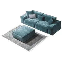 JVmoebel Sofa Sofagarnitur Würfel Möbel xxl 3+1 Sitzer Blau Wohnzimmer Sessel, Made in Europa blau