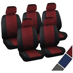 Woltu Autositzbezug, 5-tlg., Sitzbezüge Einzelsitzbezug universal Größe rot|schwarz