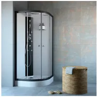 maw by GEO Komplettdusche A-FDMES, BxT: 90x90 cm, Einscheibensicherheitsglas, mit Massagefunktion schwarz