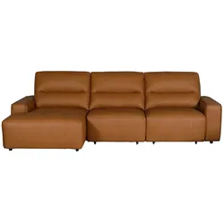 KAWOLA Big Sofa DORI Leder cognac Longchair links