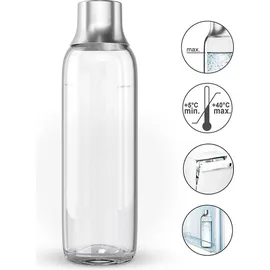 Brita Glasflasche für sodaTRIO Wassersprudler 1 l grau/transparent + 2er Pack
