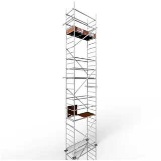 ALTEC Aluminium Fahrgerüst Rollfix 2.0 mit Fußplatten & Wandanker, Made in Germany, TÜV geprüft, maximale Arbeitshöhe 10 Meter 800 cm