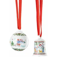 Hutschenreuther 2025 Set Miniglocke und Minikugel Weihnachtsspiele/Höhe 5 cm/Ø