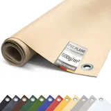 ANKO Planen PVC Plane 600g/m2 mit Ösen Abdeckplane Schutzplane matt (Beige, 3m x 1m)