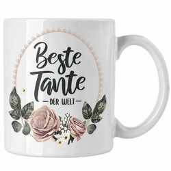 Trendation Tasse Trendation – Beste Tante der Welt Geschenk Tasse mit Spruch Kaffeetasse für Coole Tante weiß