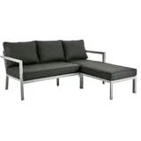 Brafab Delia Diwan Loungesofa 168x144cm, Aluminium Hellgrau inkl. Polster