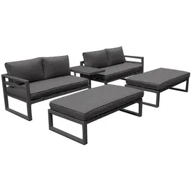 Perel Lounge-Set 8-Personen schwarz/grau