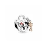 Pandora ROSE DISNEY Charm Mickey & Minnie Vorhängeschloss Herz silber 14k rosèvergoldet 780109C01