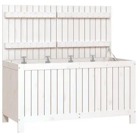 vidaXL Gartentruhe Weiß 121x55x64 cm Massivholz Kiefer