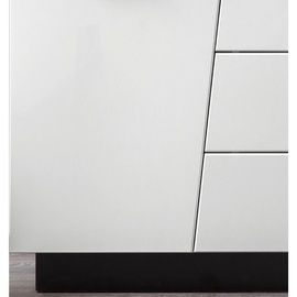 Livetastic Sideboard, Schwarz, Weiß hochglanz - 160x80x43.6 cm