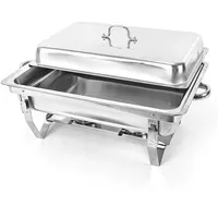 TESUGN Chafing Dish Profi Set, 9L Edelstahl Warmhaltebehälter, Speisewärmer, Edelstahl Buffet-Set für Catering Buffet und Party