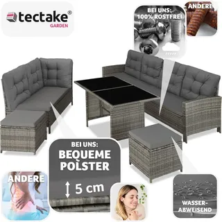 Tectake Barletta Rattan Lounge grau