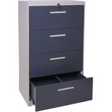 Hängeregisterschrank HHG-042, Aktenschrank Büroschrank Stahlschrank, A4 abschließbar 132x76x46cm grau-dunkelgrau