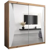 abiks möbel Schwebetürenschrank MONACO 200 x 200 x 62 cm Weiß