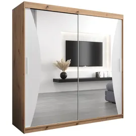 abiks möbel Schwebetürenschrank MONACO 200 x 200 x 62 cm Weiß