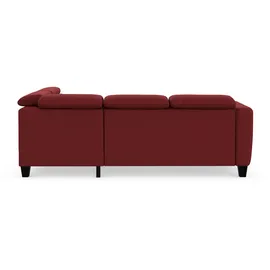 sit&more Ecksofa SIT & MORE "Belluci L-Form", rot (bordeaux), B:249cm H:85cm T:195cm, Sofas, Ecksofa, inklusive Federkern, wahlweise mit Bettfunktion und Bettkasten