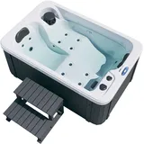 Home Deluxe Outdoor Whirlpool HORIZON 175 x 115 cm mit Treppe und Thermoabdeckung