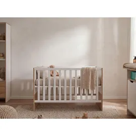 Arthur Berndt Babybett, Eiche Artisan, Weiß, Holzwerkstoff, Holz, 70x140 cm, B: 143 H: 84