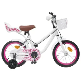 vidaXL Kinderfahrrad Mit Stützrädern 16 Zoll weiß