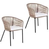 Estexo Gartenstuhl Gartensessel 56 x 76 x 9 cm beige 2 St.