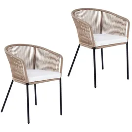 Estexo Gartenstuhl Gartensessel 56 x 76 x 9 cm beige 2 St.