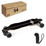 ExploTex Elektro Skateboard, Vierrädriges Longboard mit Zwei 1000W Nabenmotoren, Wasserdichtes, Stoßabsorbierendes Skateboard, Maximale Belastung 100KG(S4-1)